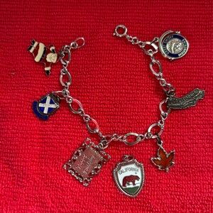 Silver Charm Bracelet with Colorful Charms